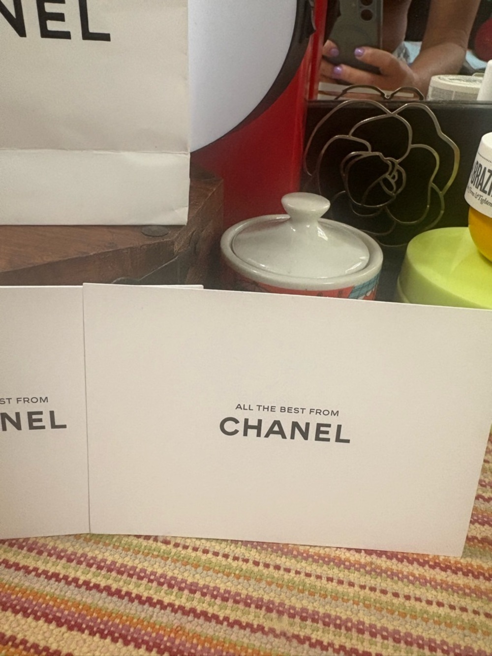 CHANEL Bundle Gift Bag, CC Name Tag + 3 Blank Notes NWOT - Picture 4 of 6